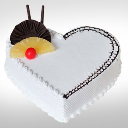 Vanilla Heart Shaped Cake