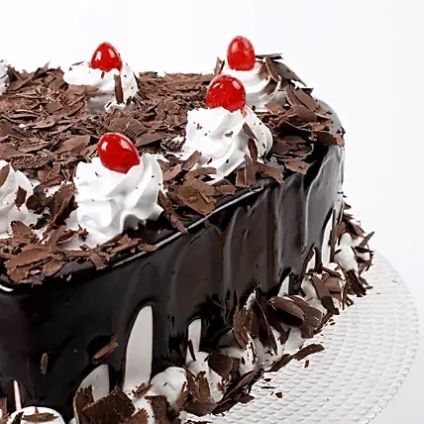 Heart shaped black forest Cake