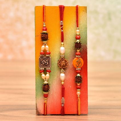 Stone Studded Rakhi Set