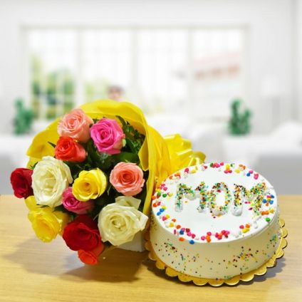 Cake For Mom N Roses