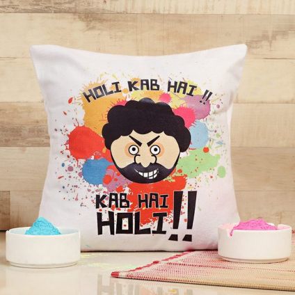 Holi colourful cushion