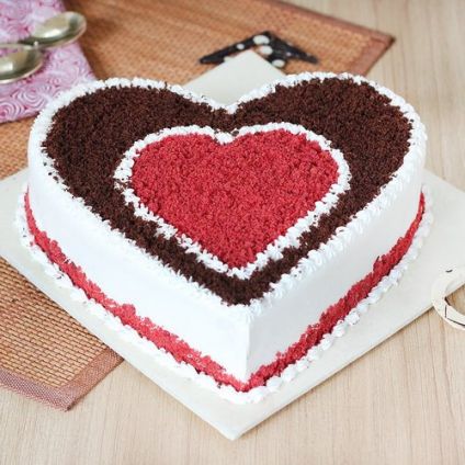 Heart shape red cake