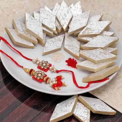 Lumba Rakhi With Kaju Katli