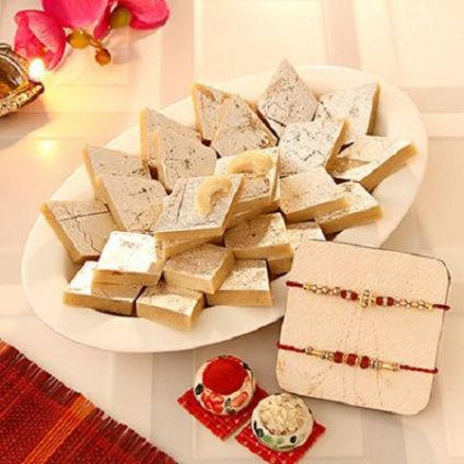 Pearl Rakhi With Sweets