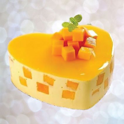 Heart Shape mango cake