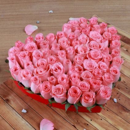 Roses with Heart Shape Box