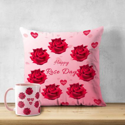 Rose day cushion N Mug