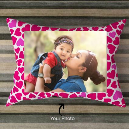 White Satin Pillow With One Photo