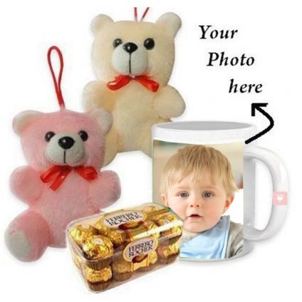 Mug (Customize), 16 Pcs Ferrero Rocher and 1 Teddy