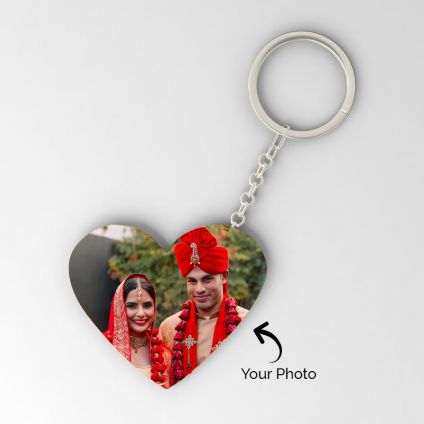 Heart Shape Love Photo Key Chain