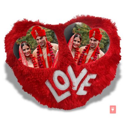 Personalized Love Heart cushion couple Photo