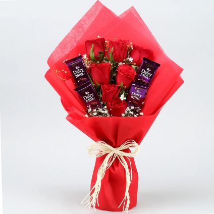 Roses with Chocolates Bouquet