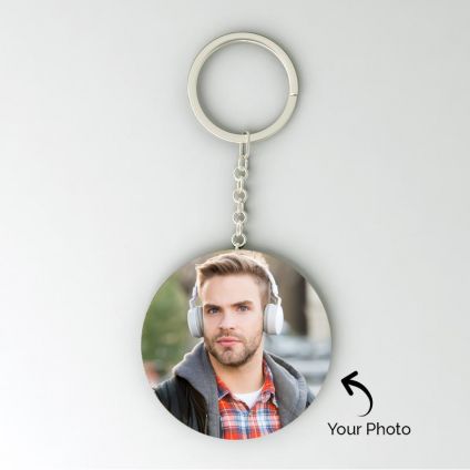 Round Personalized Photo Key Chain