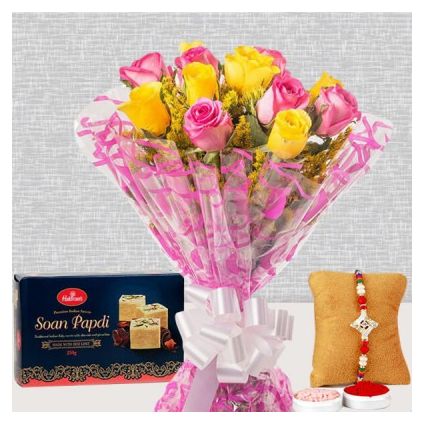 Yellow N Pink Roses Combo