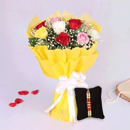 Mixed Roses With Rakhi Combo