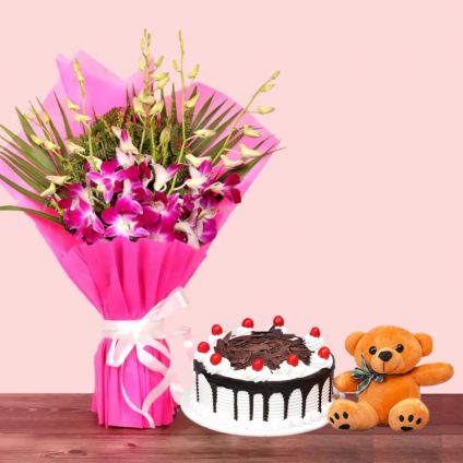 Orchid With Black forest