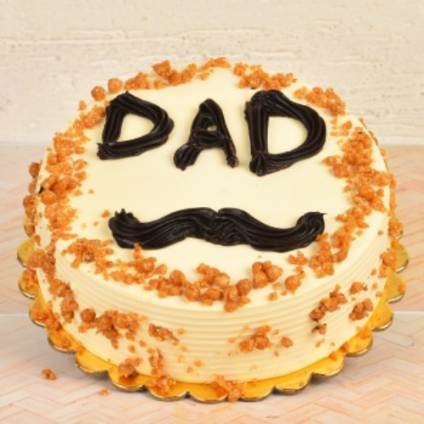 Round Father's Day Butter Scotch Cake