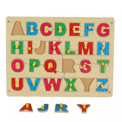 Capital Alphabet Tray Wooden Material