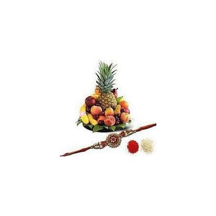 2 Kg Mixed Fruit with Basket and Rakhi