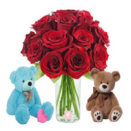 Teddy with Red Roses