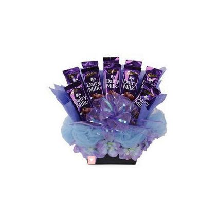 Basket of cadbury Dairymilk Silk