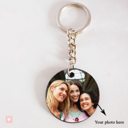 Personalized round Friendship bond photo key chain