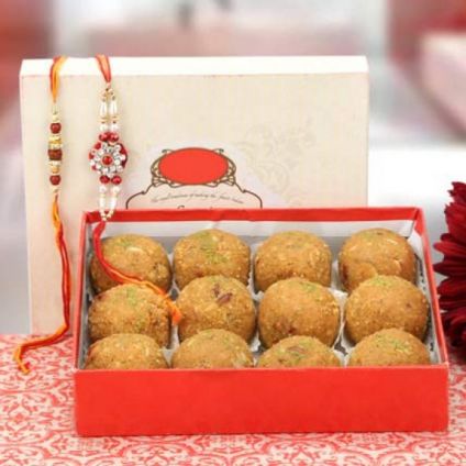 Besan Ladoo With Rakhi