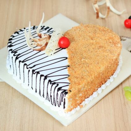 Butterscotch Heart Shape Cake