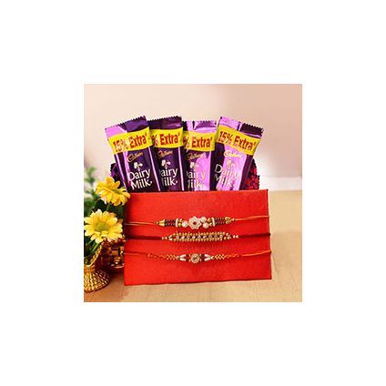 4 Dairy Milk,3 Beautiful Rakhis