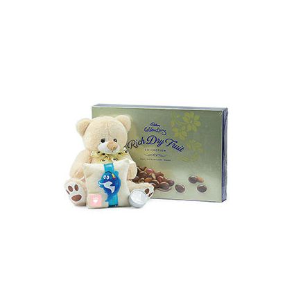 teddy bear,rich dry fruit,rakhi