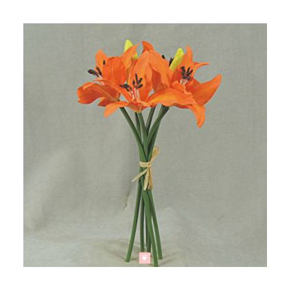 Bunch of 6 orange lilies