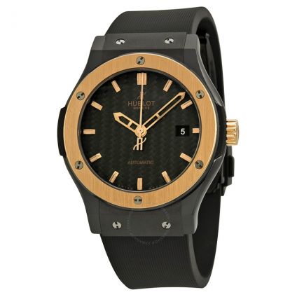 Golden black dial men watch