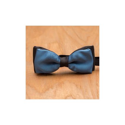 Blue and Black Double Bow