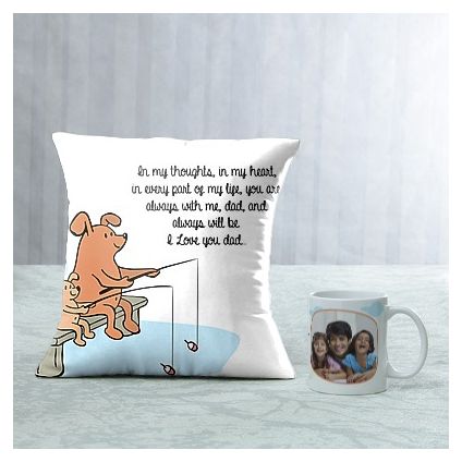 Love You Dad Personalized Mug and cushion