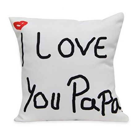 Love You Papa Cushion White