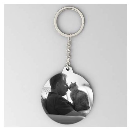 Cat Lover Round Key Chain