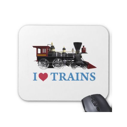 I Love Trains Mouse Pad