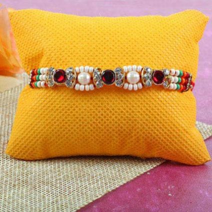 Maroon Kundan Rakhi