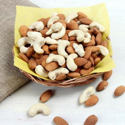 Cane Basket Almonds Cashews Nuts