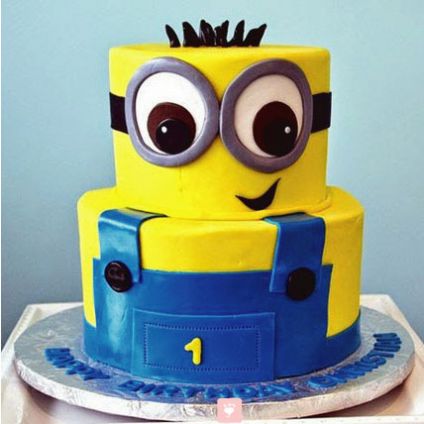 2 Tier Minion Cake