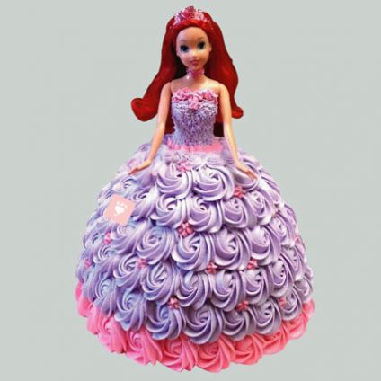 Barbie in Floral Design Cake