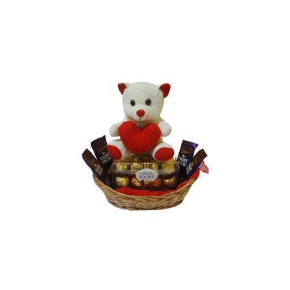 Chocolate basket with teddy