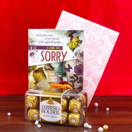 16 Pcs Ferrero rocher with Sorry card