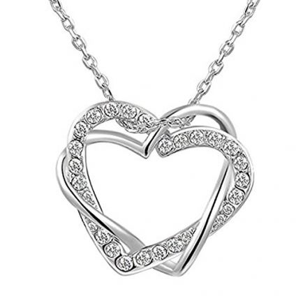 valentine day special couple Heart Pendant with Chain for Girls and Women