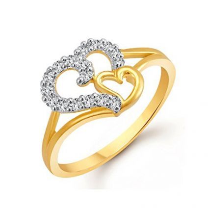 Valentine Heart shape Wedding Fancy Party wear Gold Rings For women, Girl