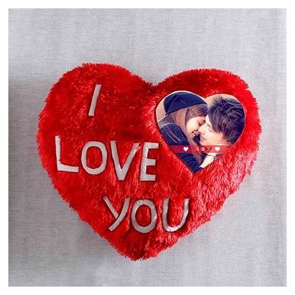 I love you personalized heart shape cushion