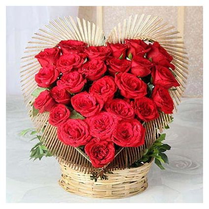 Heart shape 50 red roses