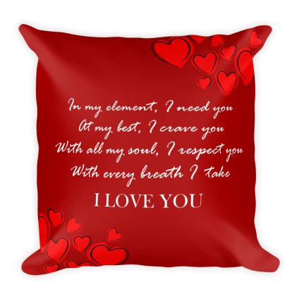 I LOVE YOU POETRY QUOTE PILLOW
