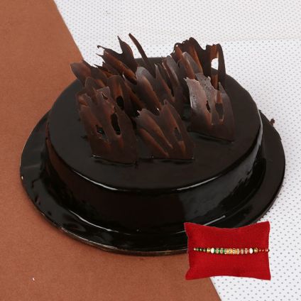 Chocolate Truffle Cake With Rakhi