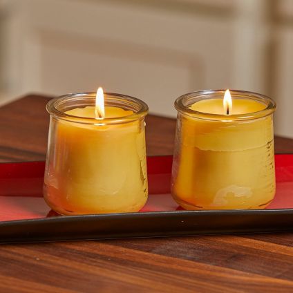 Yellow Glass candles